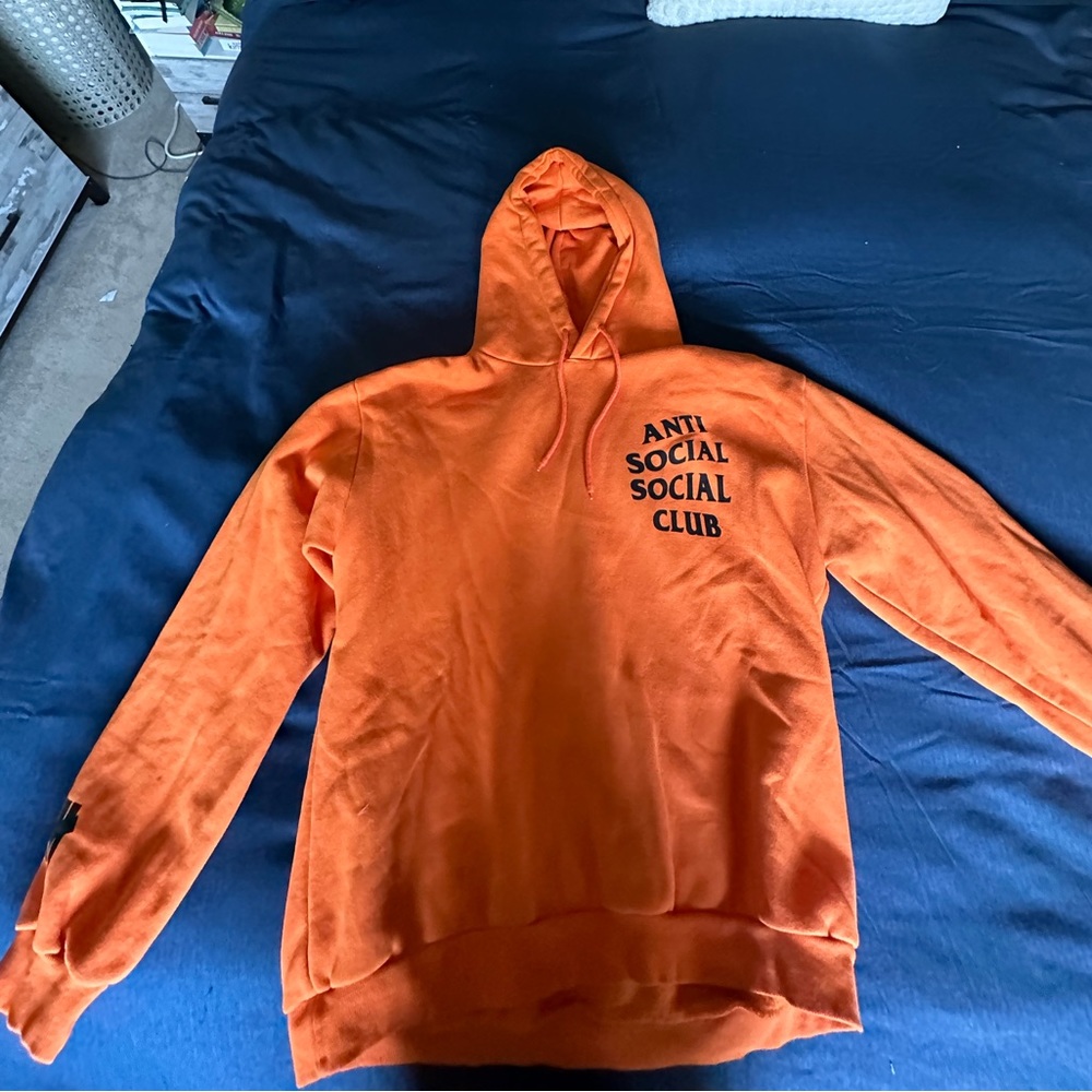 Orange anti social social club hoodie